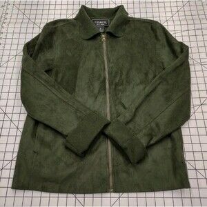 Coaco coat jacket dark green xl microfiber fleece fall coaco new york 12 14 16